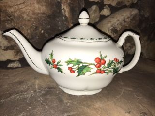 A Cup Of Christmas Tea 1992 Teapot Full Size Fine Porcelain Tom Hegg No Box