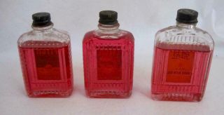 3 Bottles Fitch ' s Rose Hair Oil 2.  5 oz 1950 ' s.  F.  W.  Fitch Co Grove Labs St Louis 2