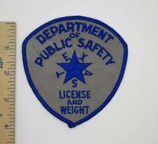 Texas Department Of Public Safety License & Weight Patch Older Vintage