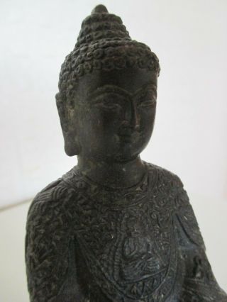 Fine Chinese Oriental Dark Patinated Chased Bronze Figure Of Buddha - Deity