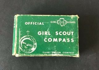 Girl Scout Vintage Compass Box With Directions