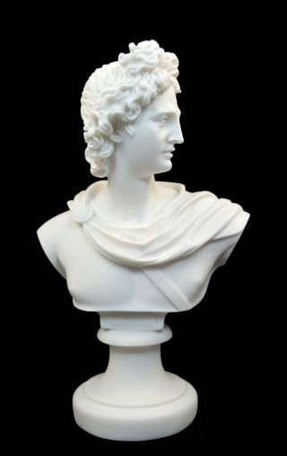 Apollo Alabaster Statue Big Bust Ancient Greek God Of Light Artifact