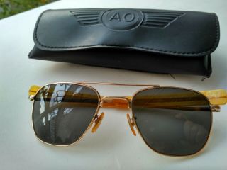 Vintage Us Ao American Optical Military Pilot Sunglasses 1/10 - 12k Gf.  51/2