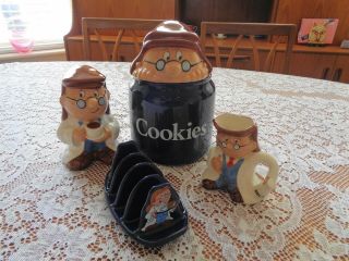 Wade Tetley Tea Cookie Jar - Milk Jug - Toast Rack - Bank Gaffer All Perfect
