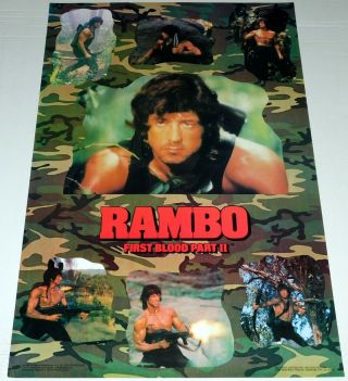 Sylvester Stallone Rambo First Blood Part 2 Action Collage Poster 1985 Osp