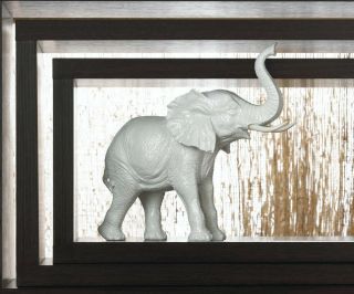 White Textured Ceramic Elephant With Trunk Up For Luck And Strength