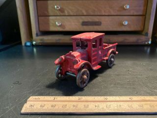 Red Painted Cast Iron Truck W/Spoke Wheels—Arcade/Hubley ?—Very Good Shape 2