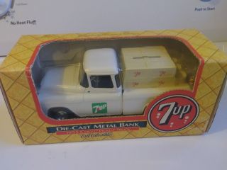 1995 Ertl 7up Seven 7 Up Diecast Metal Coin Bank 1955 Chevy Pickup Truck