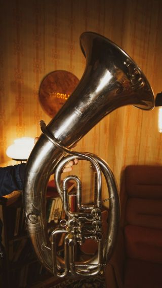 Vintage Ussr Soviet Brass Musical Wind Instrument Tuba