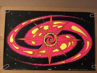 Cosmic Vintage Blacklight Poster 1970 Houston Psychedelic Retro