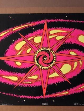 Cosmic Vintage Blacklight Poster 1970 Houston psychedelic Retro 3