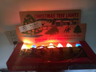 Vtg 1950s General Electric Christmas Tree Lights W/ Box