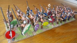 30 Barbarian Infantry Spearman Unit 28mm Metal Painted Ancient Wargames Figures