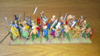 24 Barbarian Infantry Unit 28mm Metal Painted Ancient Wargames Figures.