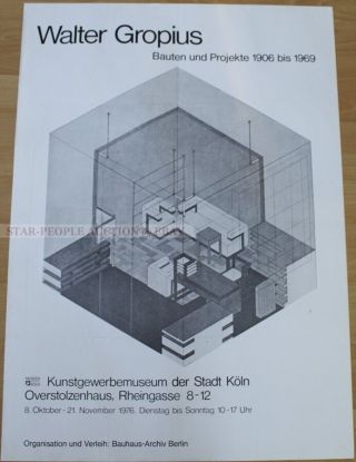 German Exhibition Poster 1976 - Walter Gropius - Buildings And Projects Art