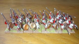24 Spearman Unit 28mm Metal Painted Ancient Wargames Figures.