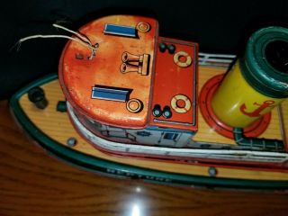 Vintage Battery operated tin Boat / Ship made in Japan 3