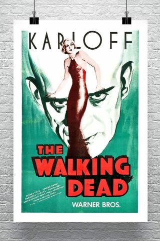 Karloff The Walking Dead Vintage Horror Movie Poster Canvas Giclee 24x34 In.