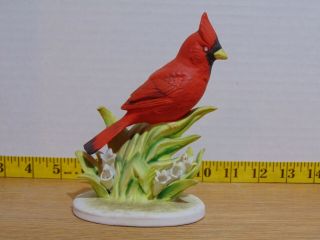 Lefton China Cardinal Head Up Hand Painted Porcelain Bird Figurine Kw466