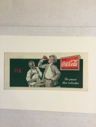 1932 Coca - Cola Advertising Ink Blotter African American