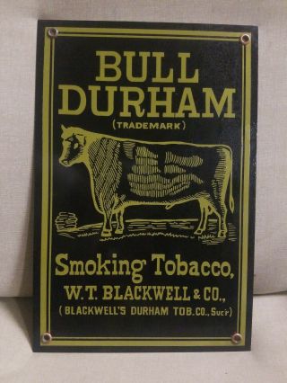 Vintage Bull Durham Tobacco Porcelain Sign Rare