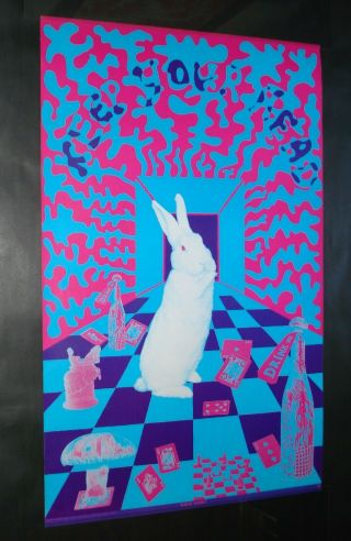 White Rabbit Keep Your Head Color Wheel Poster East Totem West 1967 Nos