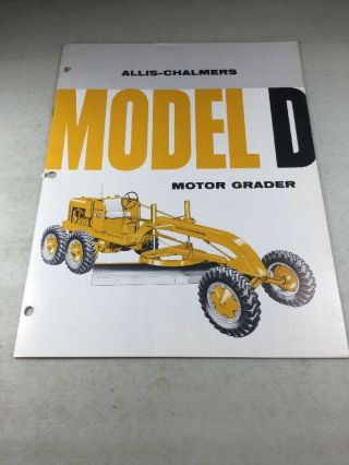 Allis Chalmers Model D Motor Grader Sales Booklet