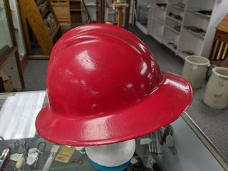Vintage E.  D.  Bullard Red Fiberglass Hard Boiled Hard Hat With Suspension Liner