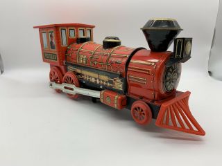 Vintage Battery Operated Litho Tin Modern Toy Western Train Engine Japan