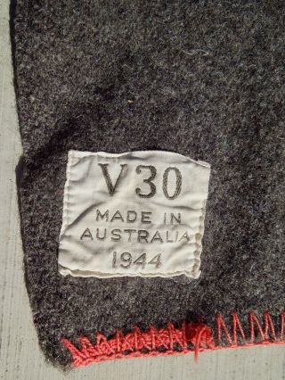 Ww2 Australian Army “v30” Wool Blanket - 1944 Dtd - Issued To Us Troops