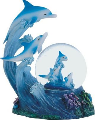 Dolphins Jumping Out Of The Water Water Globe Decoration Snow Globe Sea Life