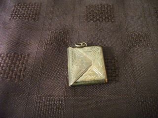 Vintage Brass Envelope Style Postage Stamp Box For A Chatelaine