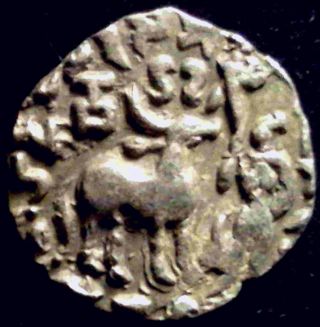 Ancient India,  Kuninda,  C.  150 Bc,  Silver Drachm,  Deer & Lakshmi/hill Etc