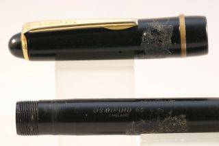 Vintage Osmiroid No.  65 Lever Fill Fountain Pen,  Cap & Barrel Only