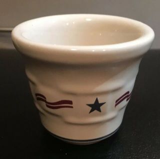 Longaberger Pottery Woven Traditions Patriotic Star& Stripe Votive Candle Holder
