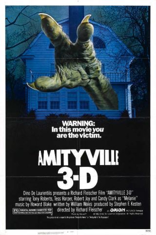 1983 Amityville 3 - D Vintage Horror Film Movie Poster Print 36x24 9 Mil Paper