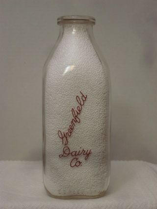 Sspq Milk Bottle Greenfield Dairy Co Greenfield Ma 1958
