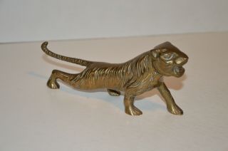Rare Vintage Solid Brass Bengal Tiger 7 1/2” X 3 1/8 "