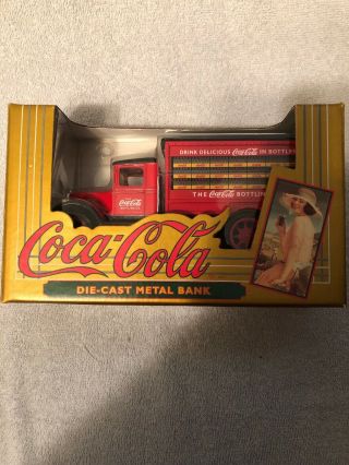 Vintage Coca - Cola Coke 1993 Metal Truck Bank Ertl