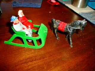 Barclay Horse Drawn Sleigh With Couple - Metal -