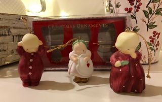 Michel And Co.  Set Of 3 Holiday Ornaments