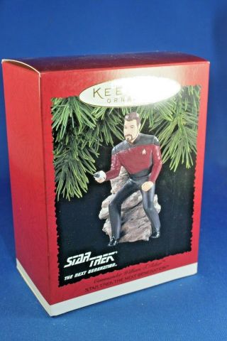Hallmark Keepsake Ornament - 1995 Star Trek Next Generation Com Riker - Nos