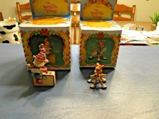 2 Enesco The North Pole Village Snickers (1994) And Jingles (1986)