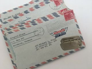 1960s Handwritten Letters From Mom & Dad To Son Air Force & Ww2 Dog Tag 1943 - 44