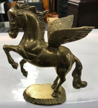 Vintage Brass Pegasus Statue 7 " H X 6 " W