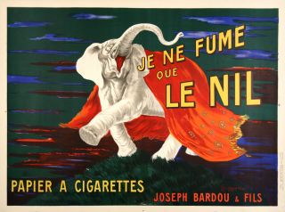 Vintage Leonetto Cappiello Poster Le Nil Elephant C1915 Smoking French