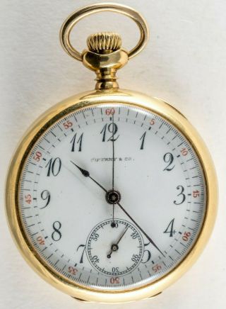 Antique Tiffany & Co 18k Gold Lapel Watch