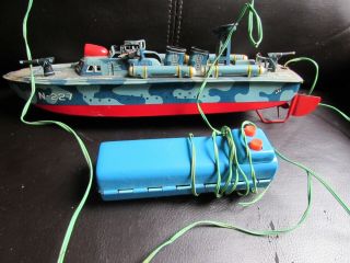 Tin Toy Linemar Battery Operated Torpedo Boat N - 227 Line Mar Toy Boat