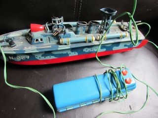Tin Toy Linemar Battery Operated Torpedo Boat N - 227 Line Mar Toy Boat 2