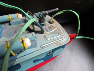 Tin Toy Linemar Battery Operated Torpedo Boat N - 227 Line Mar Toy Boat 3